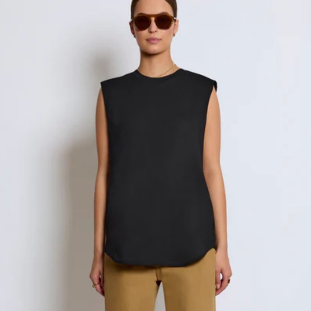 Roucha Womens Thayer T Shirt Size D/US XL Black Sleeveless 100% Cotton Relaxed